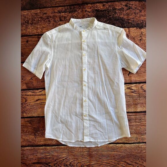 Zara stand collar flowy white button shirt. Size‎ Small - Picture 13 of 13